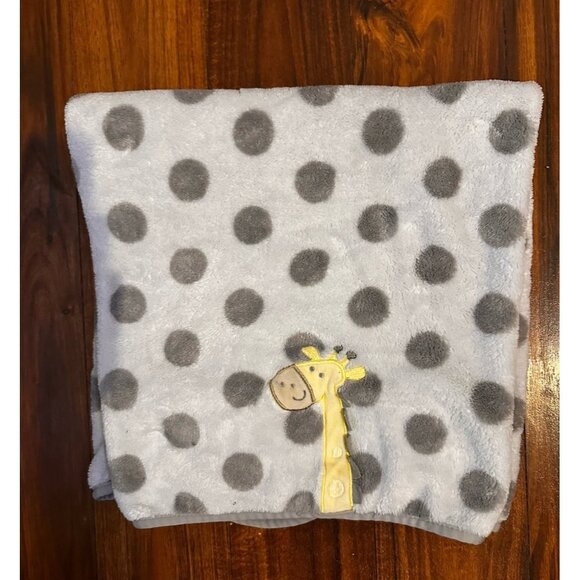Garanimals Giraffe 3D Security Blanket Lovey 28X38 Gray White Polka Dots Soft - Picture 1 of 9